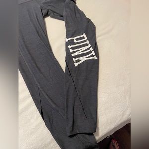 PINK yoga leggings with cutout bottom, size M